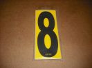 OTK Tony Kart 6" Adhesive Numbers - Black on Yellow #8 (Set of 4)