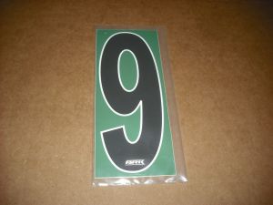 BRK 6" Adhesive Numbers - Black on Green #9 (Set of 4)