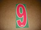 BRK 6" Adhesive Numbers - Red on Green #9 (Set of 4)