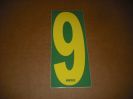BRK 6" Adhesive Numbers - Yellow on Green #9 (Set of 4)
