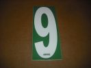 BRK 6" Adhesive Numbers - White on Green #9 (Set of 4)