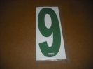 BRK 6" Adhesive Numbers - Green on White #9 (Set of 4)