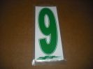 J3 6" Adhesive Numbers - Green on White #9 (Set of 4)