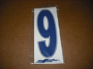 J3 6" Adhesive Numbers - Blue on White #9 (Set of 4)