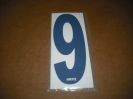 BRK 6" Adhesive Numbers - Blue on White #9 (Set of 4)