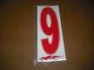 J3 6" Adhesive Numbers - Red on White #9 (Set of 4)