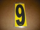 BRK 6" Adhesive Numbers - Black on Yellow #9 (Set of 4)