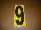 OTK Tony Kart 6" Adhesive Numbers - Black on Yellow #9 (Set of 4)