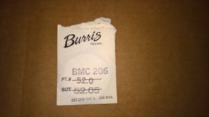 NEW Burris Kart Engine Piston Ring 52.05mm #BMC-206 BMC206