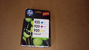 JULY 2012 NEW Genuine HP Hewlett Packard 920 Cyan 920 Magenta 920 Yellow Ink Jet Printer Combo Pack CN066FN 140