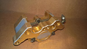 VINTAGE Italian Style Aluminum Kart Rear Brake Caliper GOLD COMPLETE