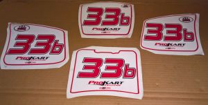 NEW OLD STOCK EXD4 NA2 Kart Number Plate Set SKUSA Pro Kart Challenge