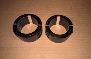 (QTY 2) 50mm x 35mm 2-Piece Split Axle Clamp Collar Kart Master BLACK