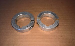 (QTY 2) Ruland 40mm x 14mm 2-Piece Aluminum Split Kart Axle Clamp Collar