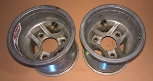 (QTY 2) AMV 5" x 130mm CRG PATTERN Magnesium Kart Wheels M8 3/67 3/68