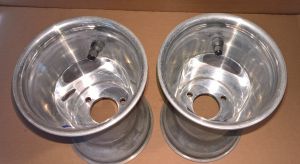 NEW (QTY 2) DWT Douglas Alumalite 5" x 207mm Aluminum Kart Wheel M8 3/58 725-11