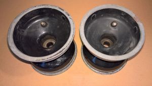 NEEDS WORK (QTY 2) 5" x 123mm Kart Wheel 17mm DSM Spindle Mount