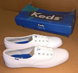 NEW Keds Champion Shoes White Leather Lace-Up U.S. Women's Size 8